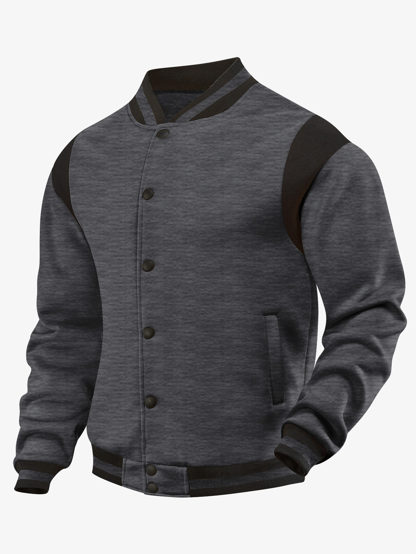 Herren Fleecejacke Mit Patchwork Im Lässigen Sportstil_voghion.com