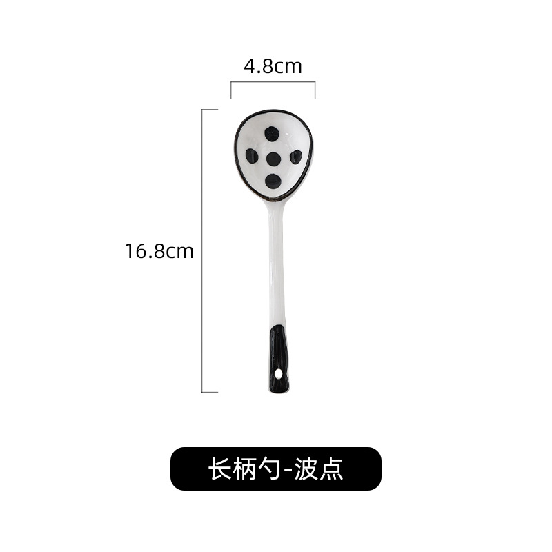 Leche Huhu Cuchara de cerámica Vajilla para una persona Comida para el hogar Pinfeng Tacón amarillo Platos para el hogar Juegos para el hogar