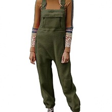 I 20729 Adjustable Strap Pocket Solid Color Jumpsuit �ڴ���