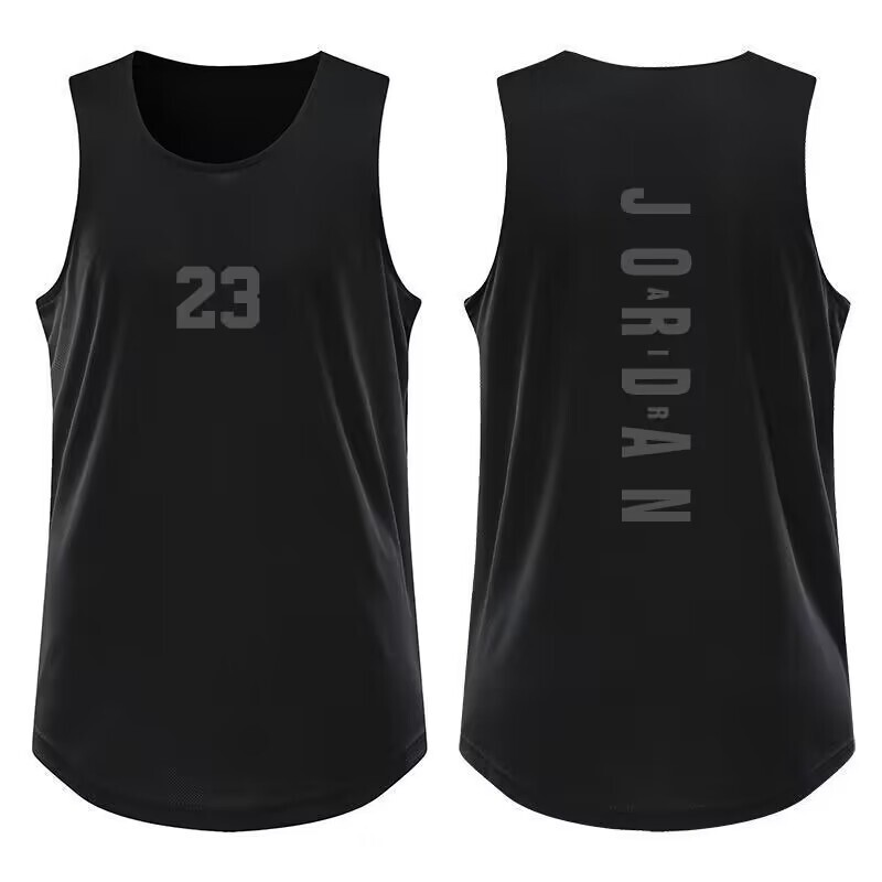Foreign trade men's clothing, summer men's tank top, American-style round neck, No. 23 printed sports tank top, high elasticity, quick-drying fitness shirt