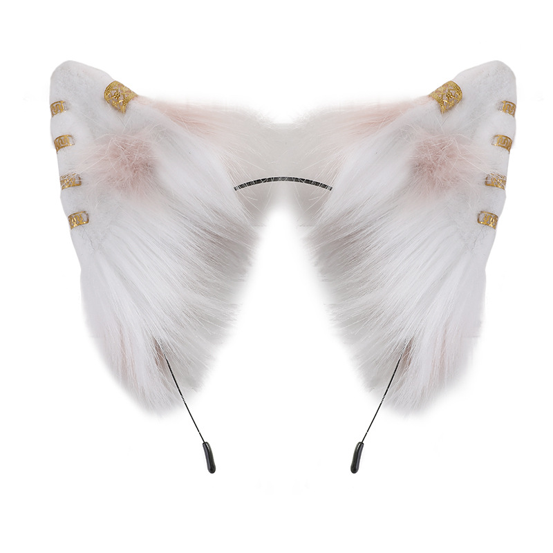 Lolita gótico vampiro rojo Lobo oreja venda cos apoyos oscuro pelo banda tocado horquilla negro oscuro