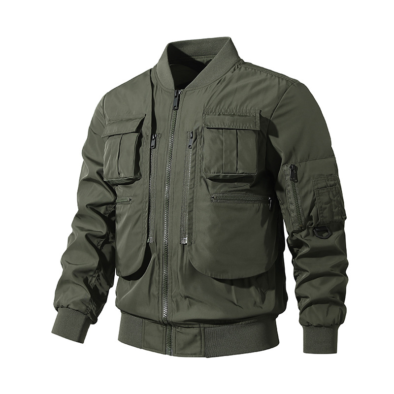 Chaqueta de piloto hombre retro americano ropa de béisbol multibolsillo herramienta chaqueta chaqueta funcional chaqueta chaqueta chaqueta chaqueta ropa de hombre