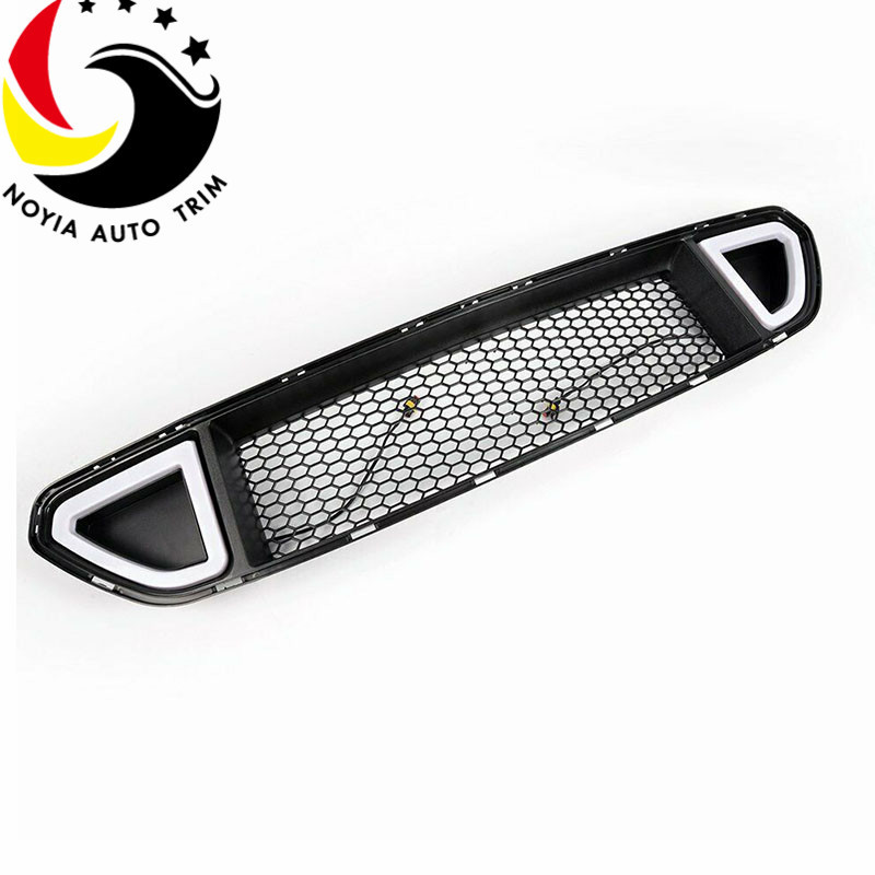 Adecuado para Ford caballo salvaje modificado rejilla de admisión 15-17 Mustang con luz diurna LED superior media red image 5