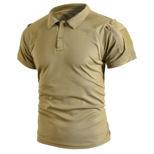 New outdoor short-sleeved lapel polo shirt quick-drying short-sleeved tactical short-sleeved cross-border training uniform military fan short-sleeved lapel