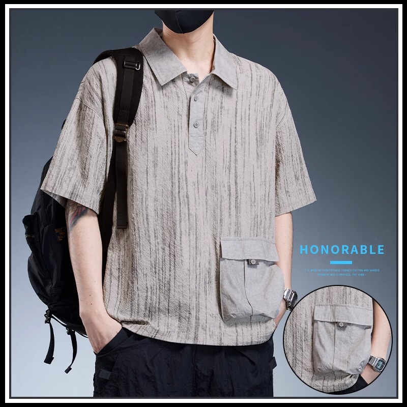 2025 New Vintage Sauerkel Pattern POLO Shirt Men's Short-sleeved T-shirt Summer Casual All-match Half-sleeved Top