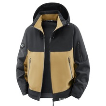 跨境2025软壳冲锋衣男女款秋冬季加绒加厚保暖外套宽松情侣外塔连