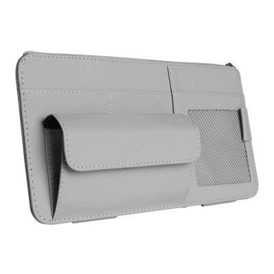 Car Sun Visor Storage Bag, Multifunctional Creative Simple Car Card Holder, Document Holder, Car In-Car Bill Holder (Car Glasses Clip/Bill Clip) - grey