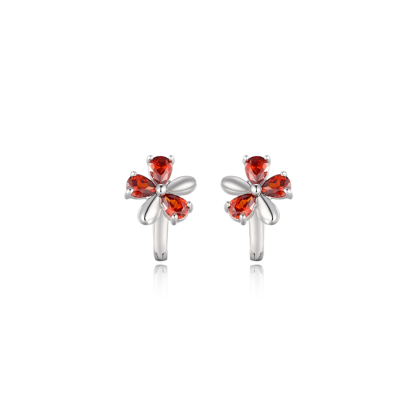 Xuping joyas de moda serie de flores de colores de lujo ligero temperamento de aleación de cobre chapado aretes de aretes blancos aretes al por mayor
