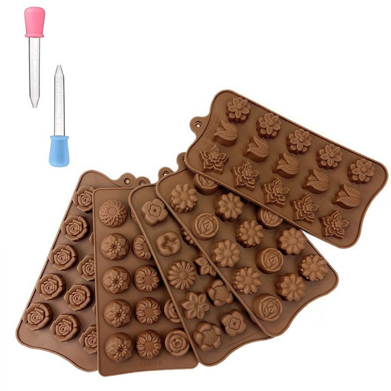 Molde de silicona en forma de tulipán para chocolate, gomitas, fondant, caramelos blandos, herramienta para hornear pasteles de chocolate de Dubái
