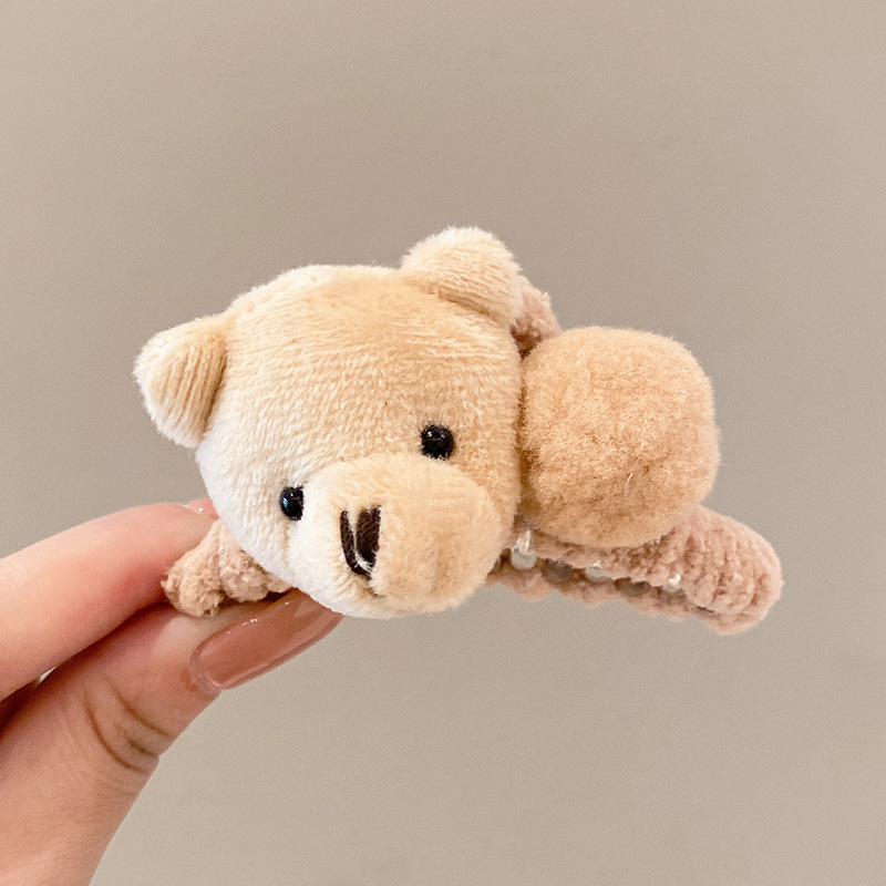 Otoño y invierno simple café de leche tiburón clip de cabello más agarrar clip de alta sensación detrás de la cabeza cabello adorno de cabello coreano agarrar cabello universal