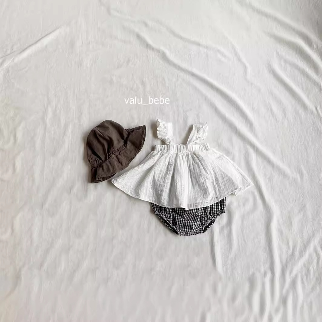 Pantalón Corto Bombacho a Cuadros para Niñas de Algodón para Verano