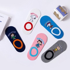 夏季薄款淺口襪子女狗卡通襪子女船襪 硅膠防滑隱形襪