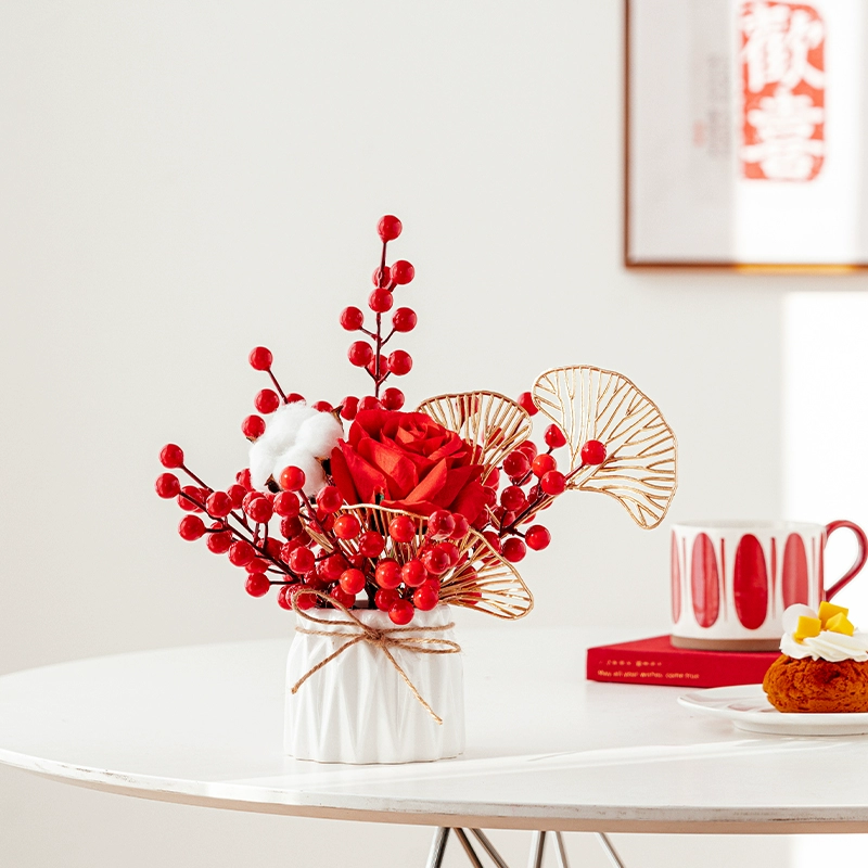Nordic simulation flower decorative flower decorative flower room fake flowers fake flower plastic flower dining table flower bionic bionic flower bleaching flowers