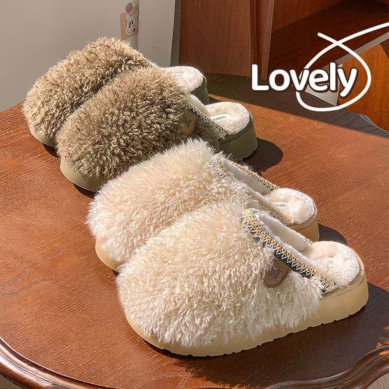 Impuestos no incluidos) Otoño y invierno nuevos zapatos de mujer de peluche grueso rizado ocio para llevar a cabo el algodón casero trapazo comercio exterior transfronterizo