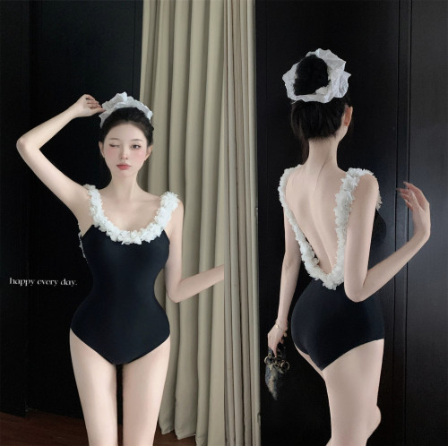 Viral hot girl style one-piece swimsuit backless summer new sweet and sexy vacation swimsuit hot spring Instagram