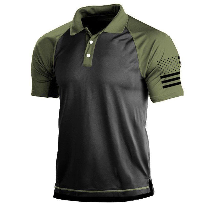 Men's Outdoor American Tactical Sports Polo Collar Large Size Summer Polo Shirt Amazon Independent Station