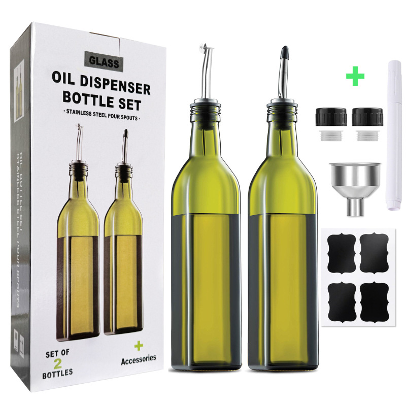 Amazon ガラスオイルボトル 500 ミリリットル透明オリーブオイルボトル家庭用キッチン料理酒醤油酢ボトル卸売|undefined