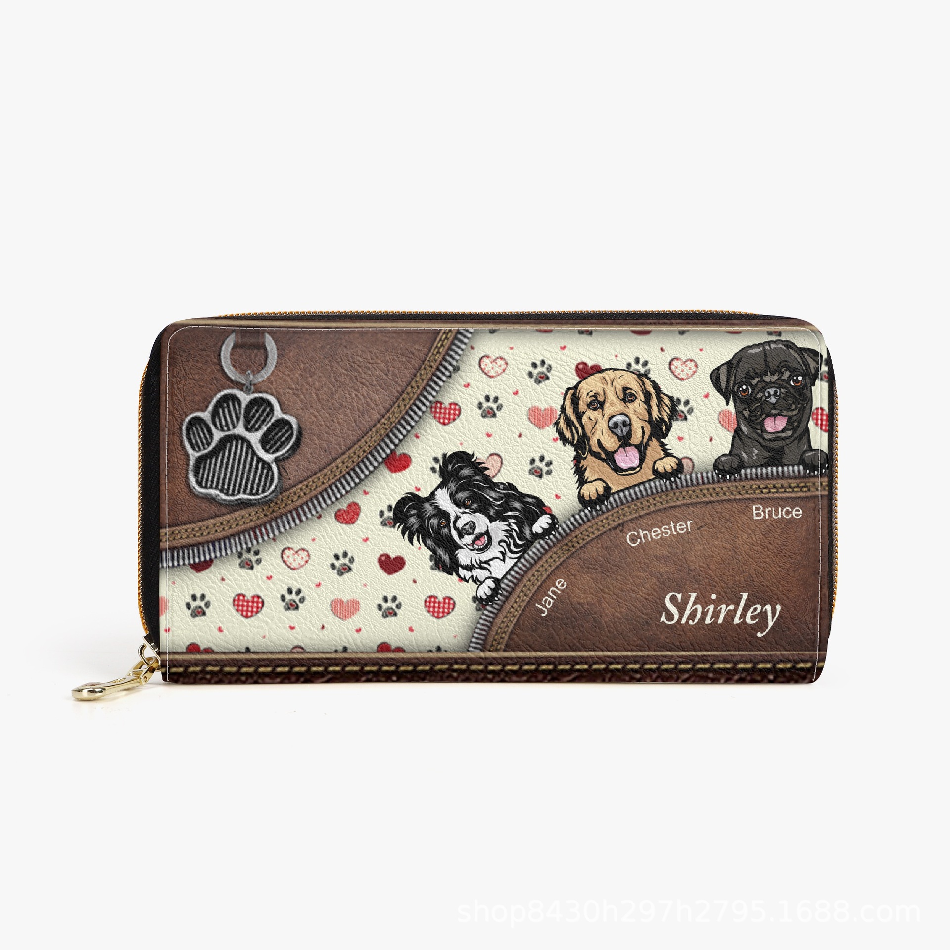 獨(dú)立站新款長款拉鏈錢包輕便多卡位手拿包零錢包來圖定 制可代發(fā)