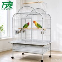 双拱顶大型鹦鹉笼 中大型鸟笼 带脚轮抽拉底盘 观赏鸟笼 鹦鹉别墅
