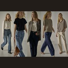 【主推】直腿FP经典解构调腿显瘦高腰阔腿分割线及地直筒牛仔裤