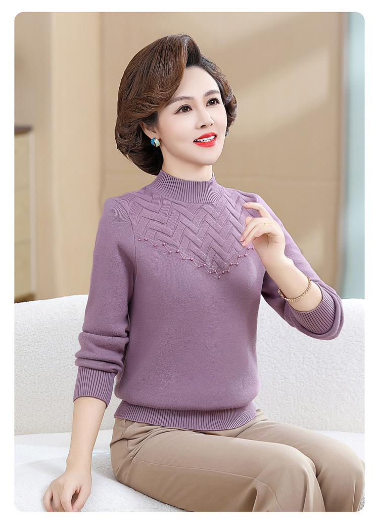 E5871 810K ÁO LEN NỮ TAIRYA ÁO LEN MÙA XUÂN THU ĐÔNG TRUNG NIÊN DÀY ẤM THỜI TRANG NỮ G03 SẢN PHẨM MỚI