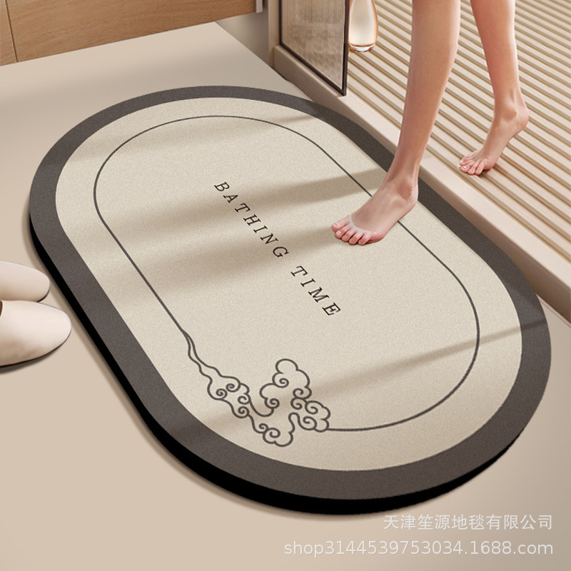 简约家用硅藻泥地垫卫生间吸水防滑脚垫耐脏易清洗浴室地垫可代发|undefined