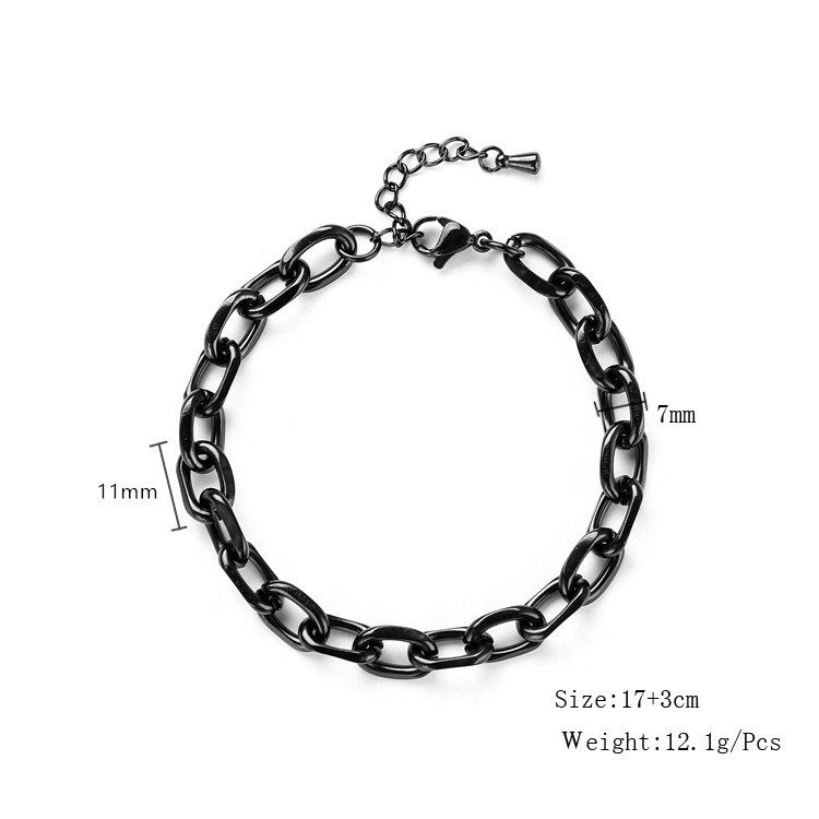 Fashion Solid Color Stainless Steel Men's Bracelets Men's Chain Bracelets