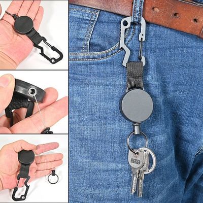 Telescoping Key buckle Hanging buckle Theft prevention originality Lanyard springback Telescoping Missed rope