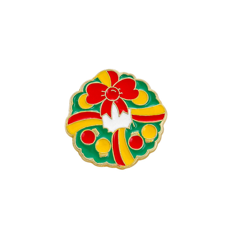 Broche de Navidad insignia de aleación caricatura adorable Santa Fe Navidad decoración de mochila escolar