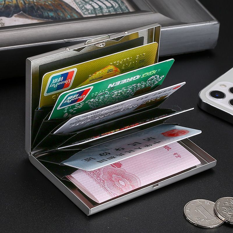 New Anti-Theft Portable Metal Card Holder for Men, High-End Multifunctional Anti-Magnetic Stainless Steel Card Holder, Card Box, Bank Card Holder