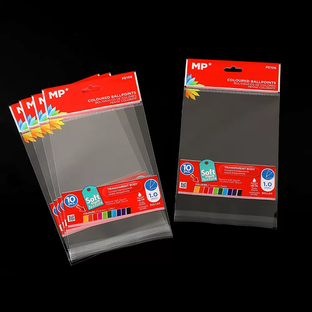 厂家定制文具opp卡头袋珠光膜卡头袋塑料透明包装袋自粘袋子批发