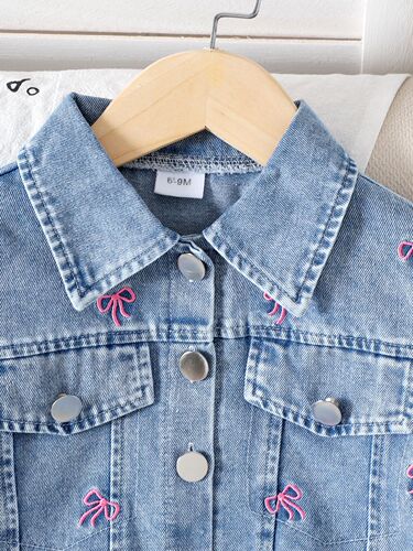 Children's clothing Blue long-sleeved top + pants set for European and American girls