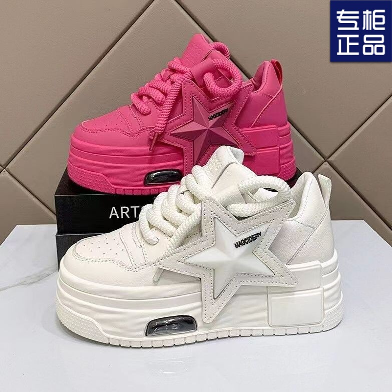 Four Seasons New Fashion Casual Shoes White Shoes Five-Pointed Star Thick-Soled Platform Shoes Women's Round-Toe Shoes Wholesale Cross-Border Four Seasons New Fashion Casual Shoes White Shoes Five-Pointed Star Thick-Soled Platform Shoes Women's Round-Toe Shoes Wholesale Cross-Border