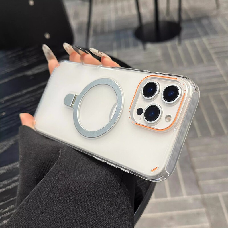 iPhone16 に適したカラフルなツーインワンつや消し携帯電話ケース磁気ホルダー Apple 15Promax 保護カバー 13|undefined
