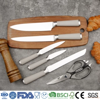 定制北欧简约空心柄刀具创意竖纹 厨房刀具收纳架波浪纹 刀具套装