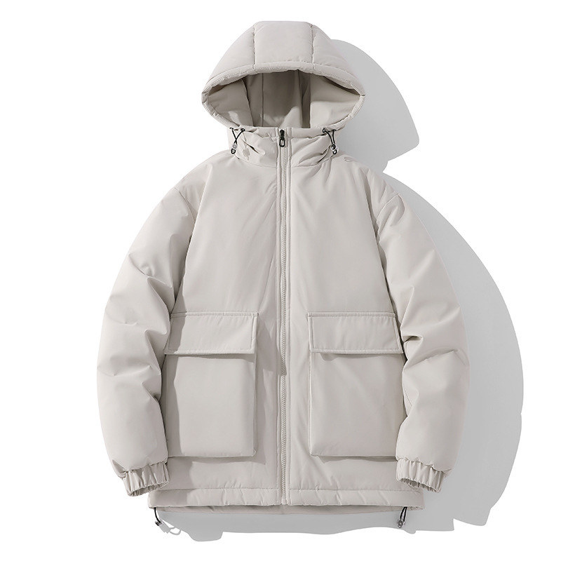 plus size solid color two-open quality work clothes men's large pocket cotton-padded jacket 2024 new autumn and winter hooded plus size solid color two-open quality work clothes men's large pocket cotton-padded jacket 2024 new autumn and winter hooded