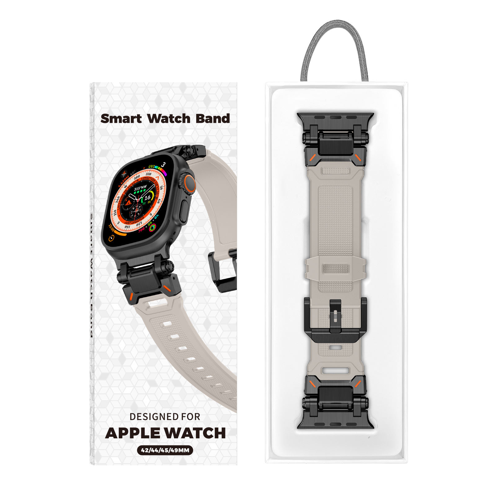 Aplicable a Apple Watch 123456789 Generación de Apple I reloj Explorer conector metálico TPU Correa