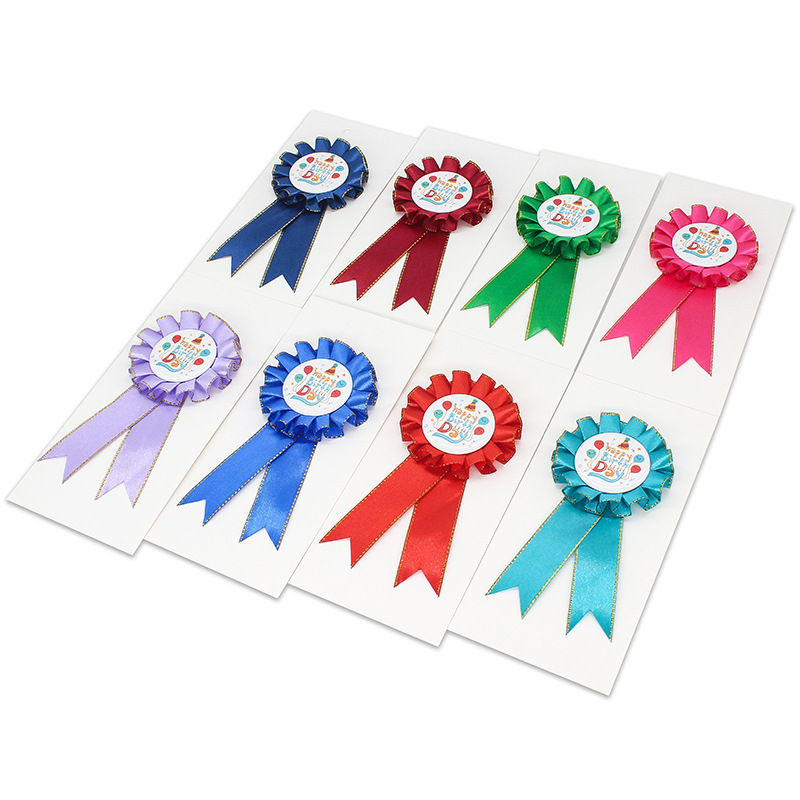 Fabricantes al por mayor cinta insignia festival creativo jardín de infantes flores pectoral insignia de estaño fiesta al por mayor