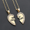 Metal golden fashionable pendant, necklace for friend, English