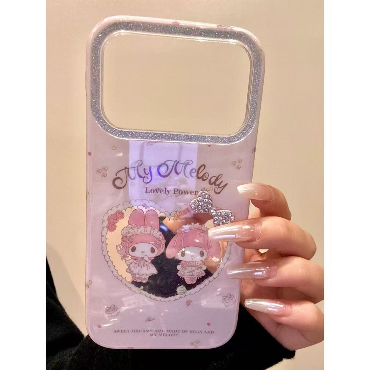 甜系少女粉镂空爱心又子美乐蒂适用ihone17promax苹果16手机壳15p