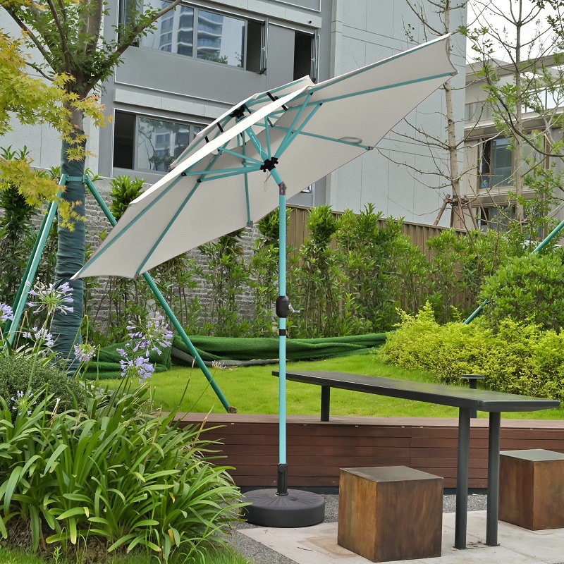 2.7 Mihu paraguas azul barra balancante paraguas patio café terraza jardín lámpara solar paraguas pabellón de cabina image 12