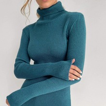 2023冬季新款高领毛衣针织打底衫针织衫高领毛衣亚马逊一件代发