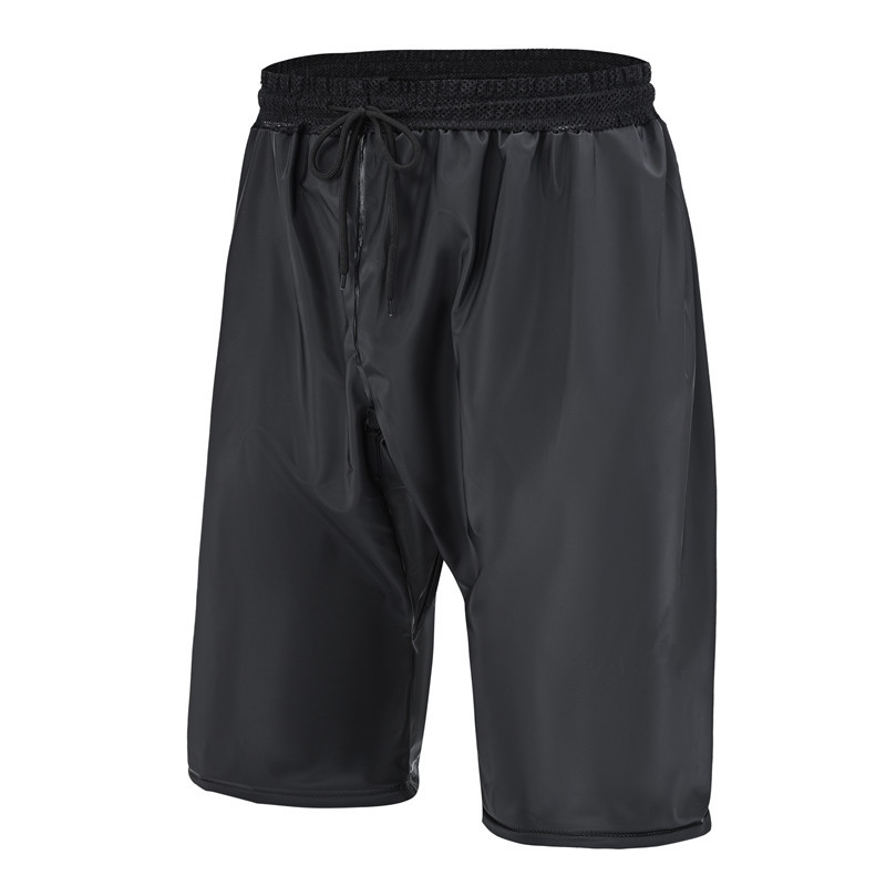 전체 접착제 메쉬 허리 검은 자른 바지