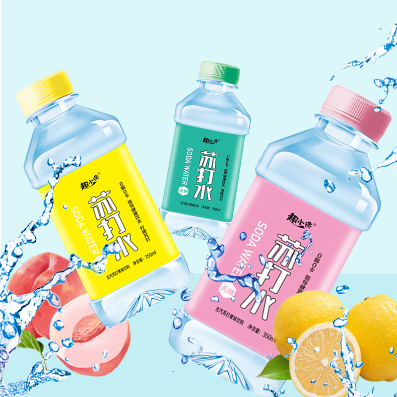 Quxiaozhao soda water wholesale 350ML*24 bottles full box lemon flavor peach original flavored non-sparkling and sugar-free purified water