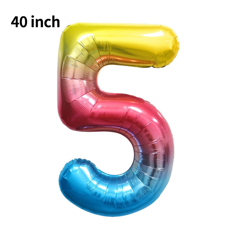 Globo digital transfronterizo grande de 40 pulgadas versión estadounidense 0-9 globo de película de aluminio decoración de fiesta de cumpleaños globo digital de imitación image 40