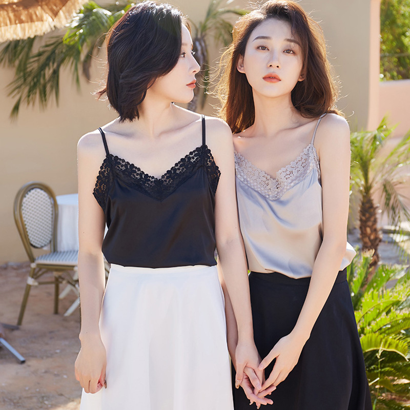 Small Camisole Accessible Luxury Satin Glass Silk 2544 Slip Material Lace Light Mature High-Bottom Mina Shudan Bottoming Shirt