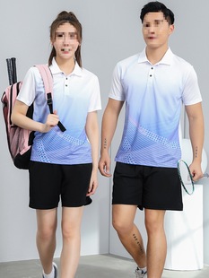 New Badminton Clothing suit Men's and Women's Sports Breathable Short-sleeved Summer Table Tennis Clothing Training Competition Clothing Women's Top