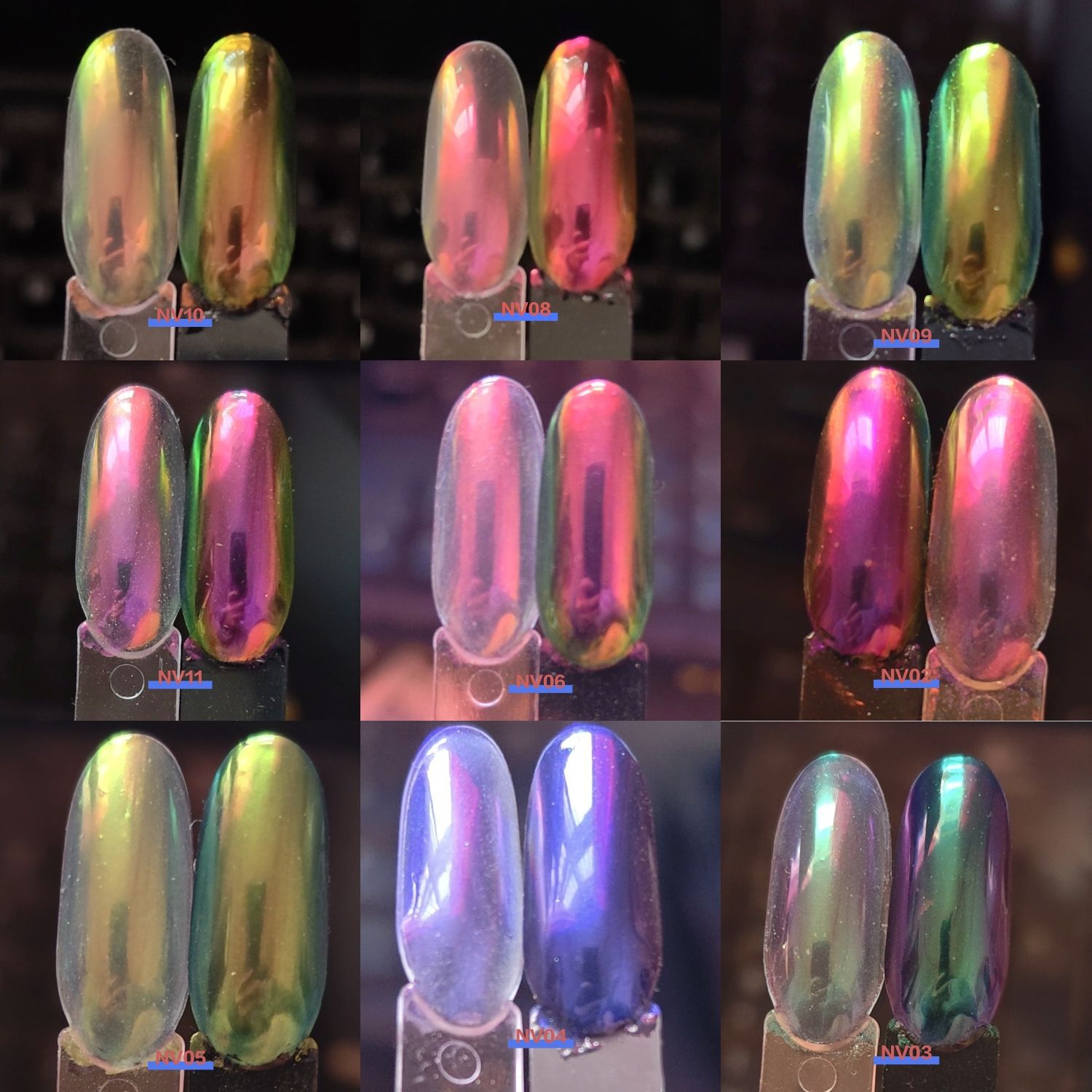 跨境批发穿戴美甲极光粉偏光魔镜粉人鱼变色龙霓虹魔镜粉 0.2g