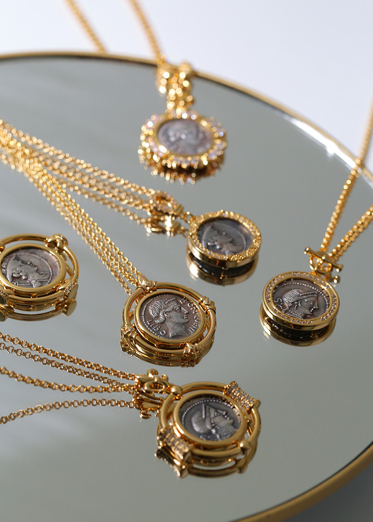 Fashion Portrait Copper Inlay Zircon Pendant Necklace 1 Piece