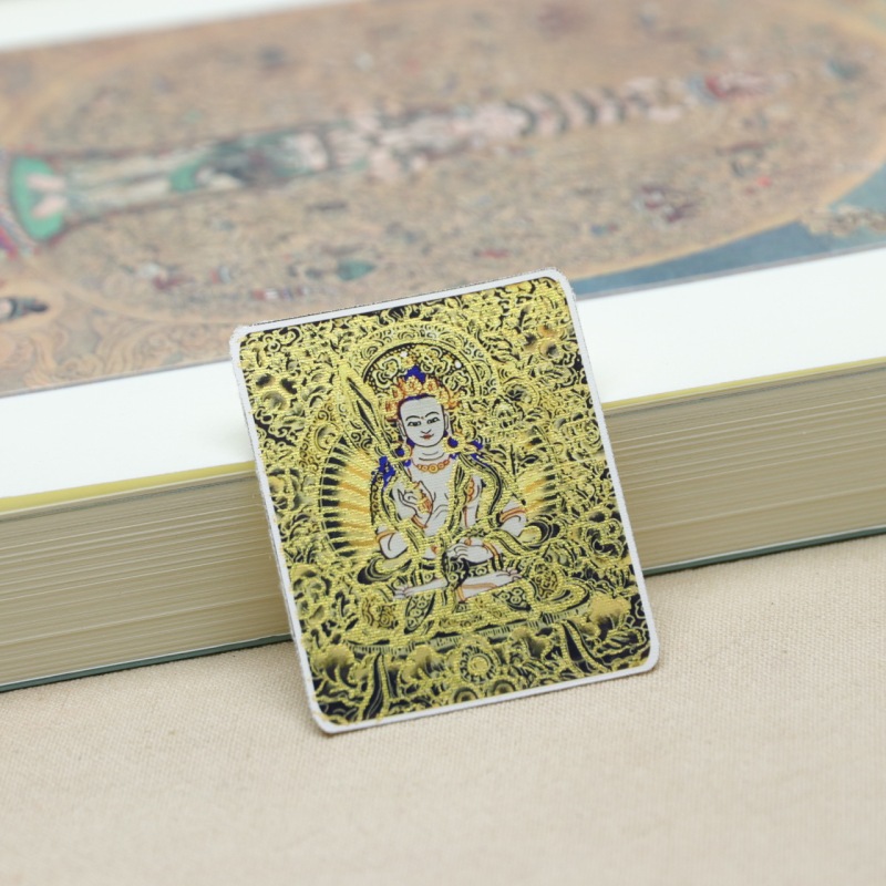 手描きの金張りチベット風五台山五八守護タンカ卸売ペンダントペンダントポータブル仏陀|undefined